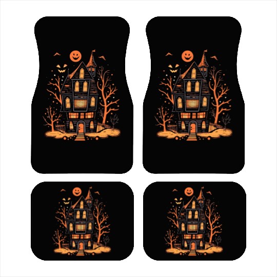Haunted House Halloween Car Mats, Spooky Mansion