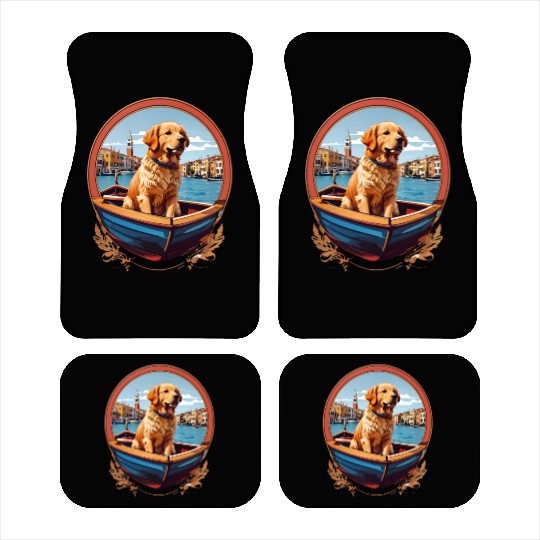 Golden Retriever's Venice Voyage Car Mats