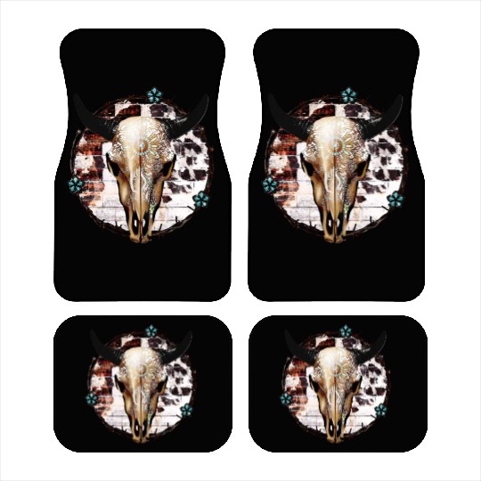 Bull Skull Western Car Mats