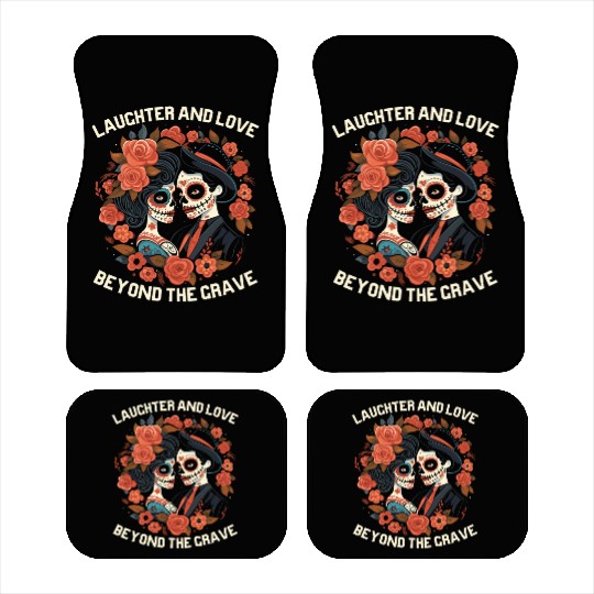 Dia De Los Muertos Sugar Skull Mexican Holiday Car Mats