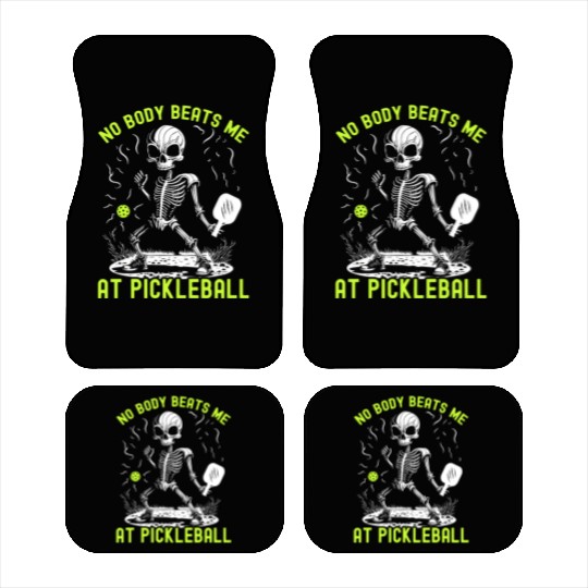 No Body Beats Me At Pickleball Halloween Skeleton Car Mats