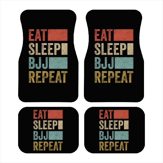 Stylish Retro 70´s Eat Sleep BJJ Repeat Car Mats