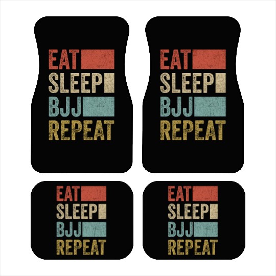 Stylish Retro 70´s Eat Sleep BJJ Repeat Car Mats