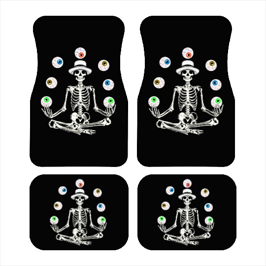 Skeleton Juggling Eyeballs Car Mats