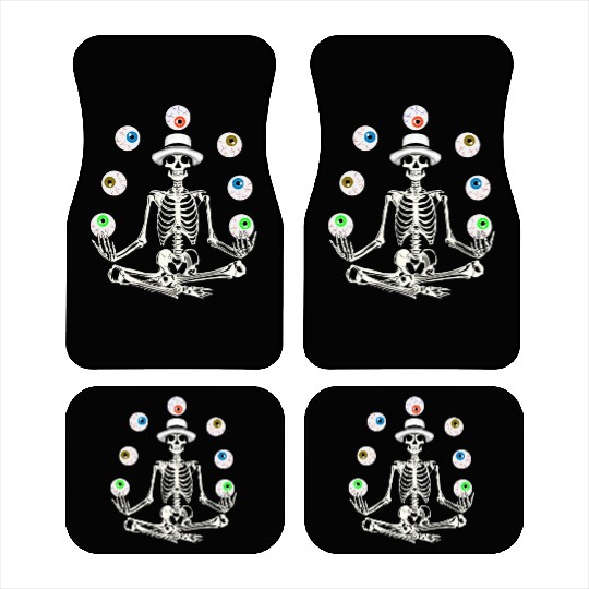 Skeleton Juggling Eyeballs Car Mats