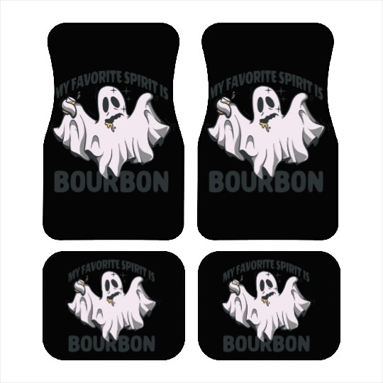 My Favorite Spirit Is Bourbon Halloween Ghost Car Mats