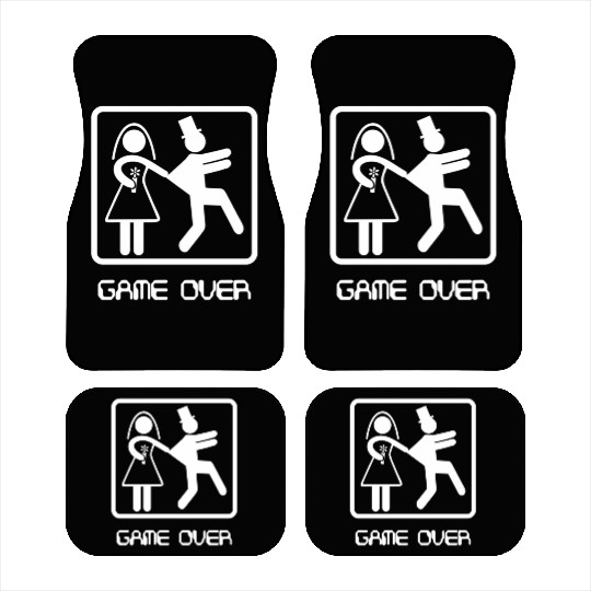 Game Over Video Gamer Bachelor Wedding Groom Car Mats