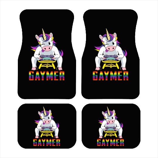 LGBTQ Gaymer Gamer Gay Rainbow Unicorn Car Mats