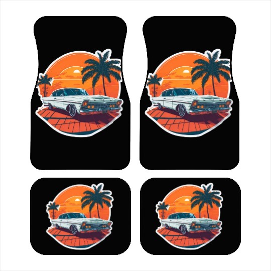 Classic Car Charm: Miami Street Nostalgia Car Mats