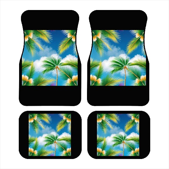 Tropical Whispering Palm Trees Car Mats