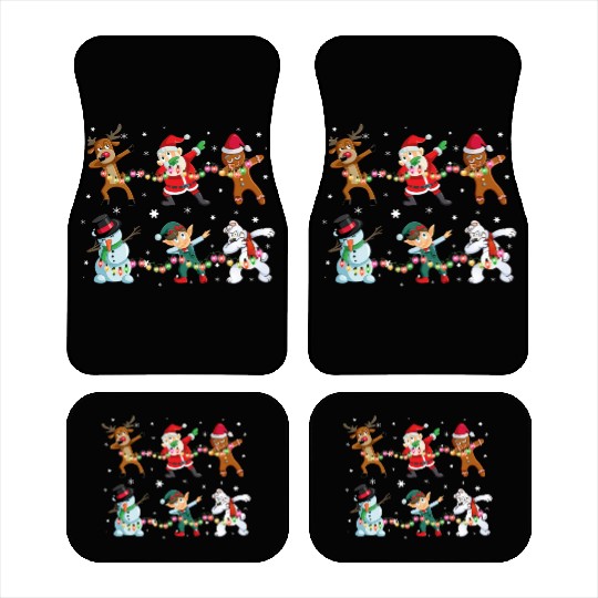 Funny Dabbing Santa And Friends Car Mats Christmas