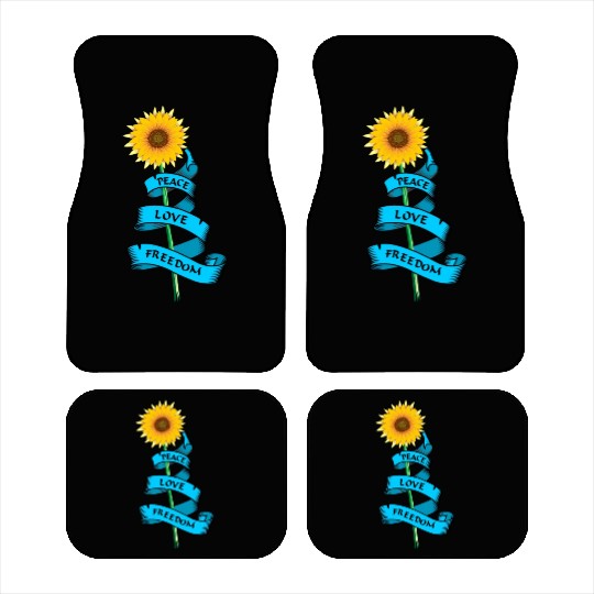 Sunflower Peace love freedom Car Mats