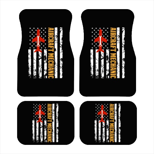 Aircraft Mechanic USA FLAG Car Mats