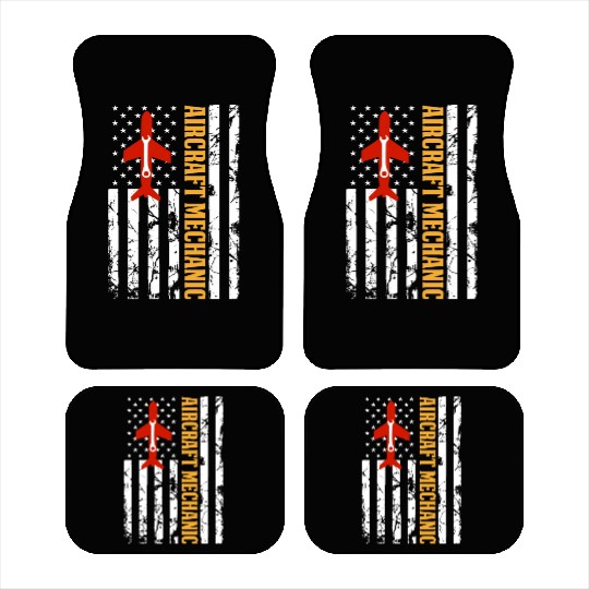 Aircraft Mechanic USA FLAG Car Mats