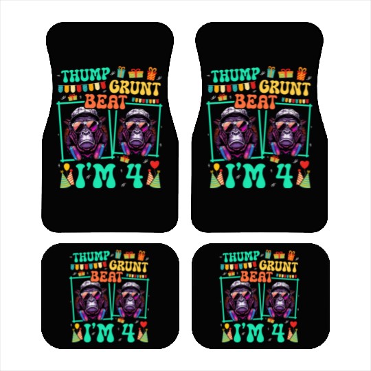 Thump Grunt Beat I'm 4 Gorilla Lover Kid 4th Car Mats