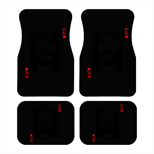 Jesus Is King Jesus King Of Hearts Card Christian Car Mats