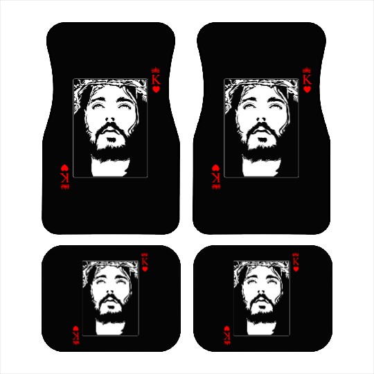 Jesus Is King Jesus King Of Hearts Card Christian Car Mats