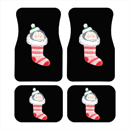 Holly Jolly Hedgehog Car Mats