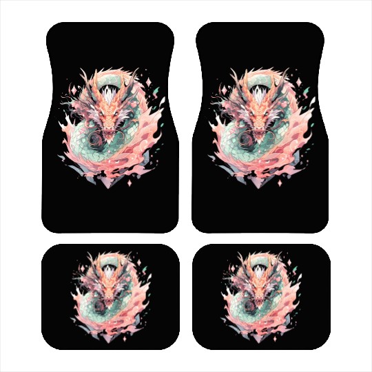 Adorable Crystal Chinese Dragon Car Mats