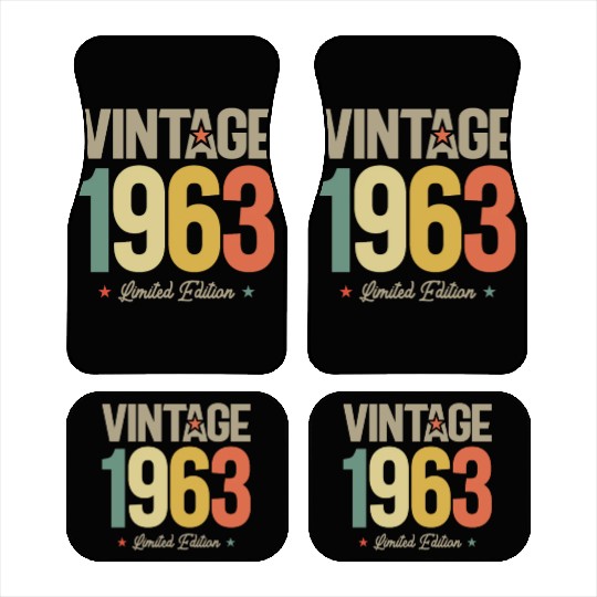 Vintage 60th Birthday Decorations Funny 1963 Car Mats
