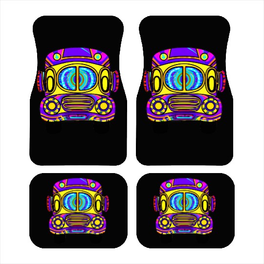 Tie Dye School Bus Car Mats