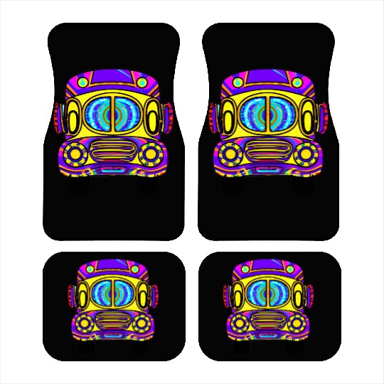 Tie Dye School Bus Car Mats