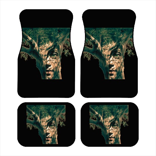 Olive tree and face Car Mats