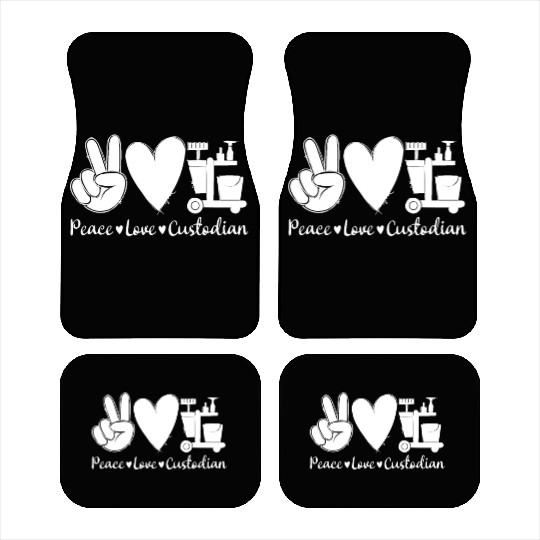 Tie Dye Peace Love Custodian Appreciation backsupp Car Mats