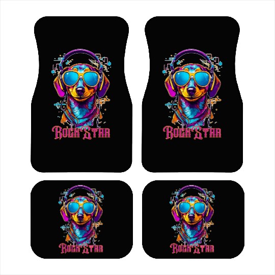Rockstar Dachshund Car Mats