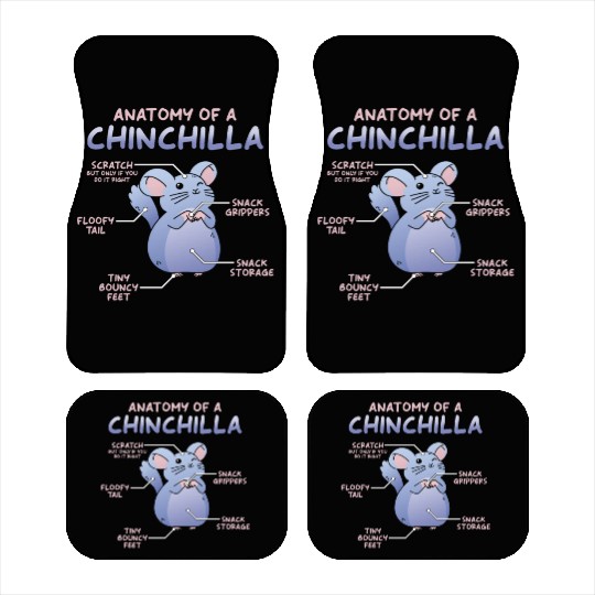 Chinchilla Pet Lover Cute Anatomy Of A Chinchilla Car Mats