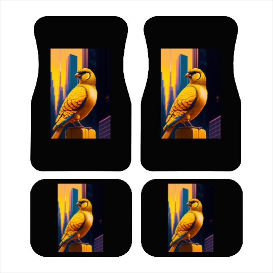 Photo of of a huge gold finch bird in a fusion cit Car Mats