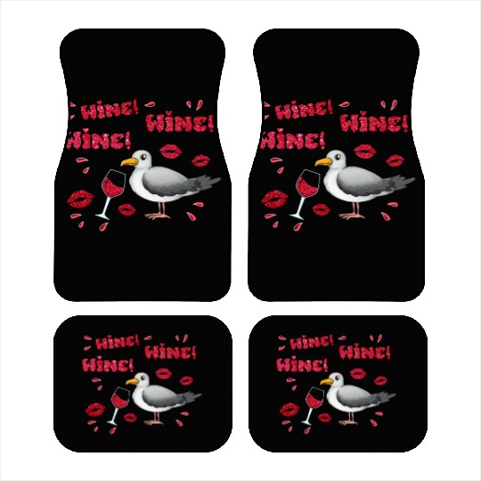 Wine Seagull Bird Lover Shorebird Seagulls Car Mats