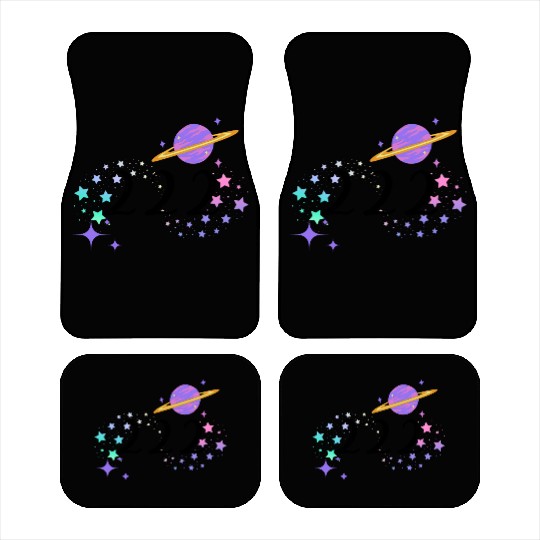 Angel Numbers 222 Purple Saturn with Stars Car Mats