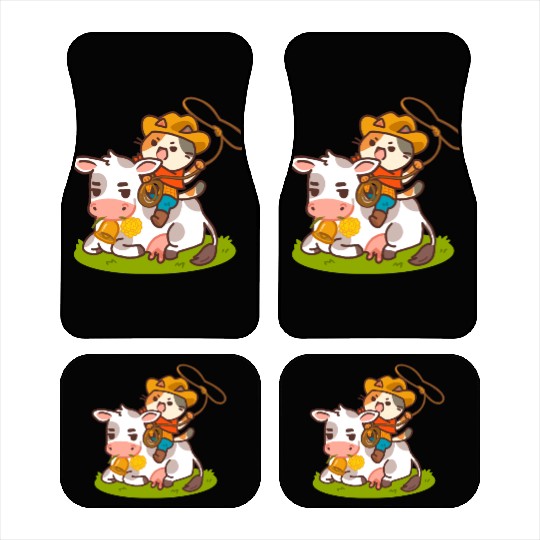 Meow Dy Yeehaw Cowboy Cat Car Mats