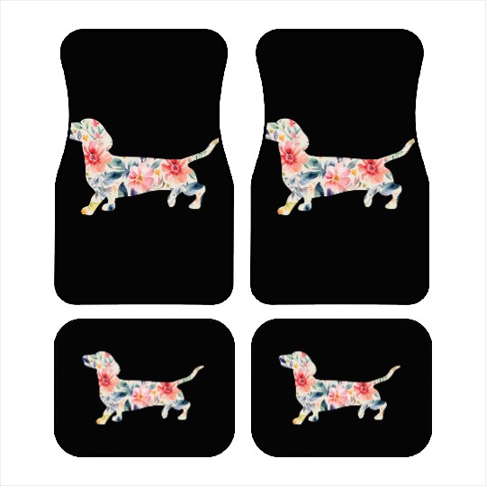 Floral Dachshund Dog Lover Design Car Mats