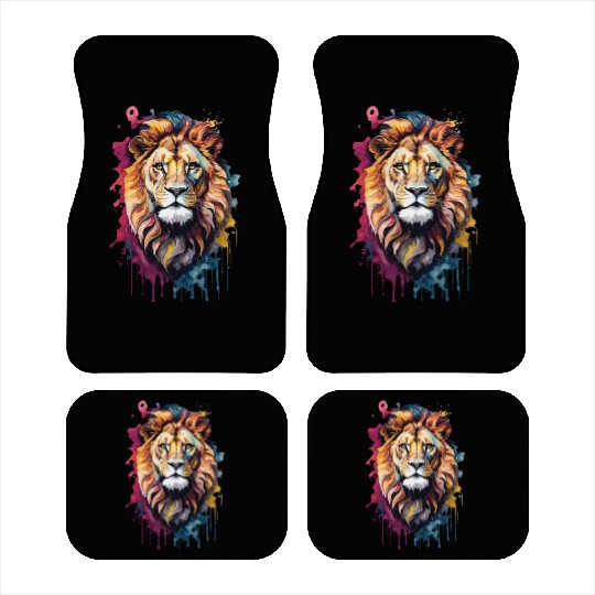 watercolor lion Car Mats