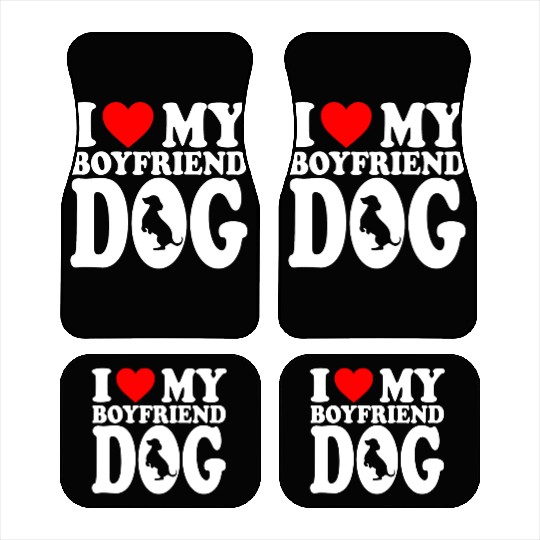 I Love My Boyfriend Dog Car Mats For Dog Lovers