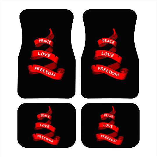 Peace love freedom red Car Mats