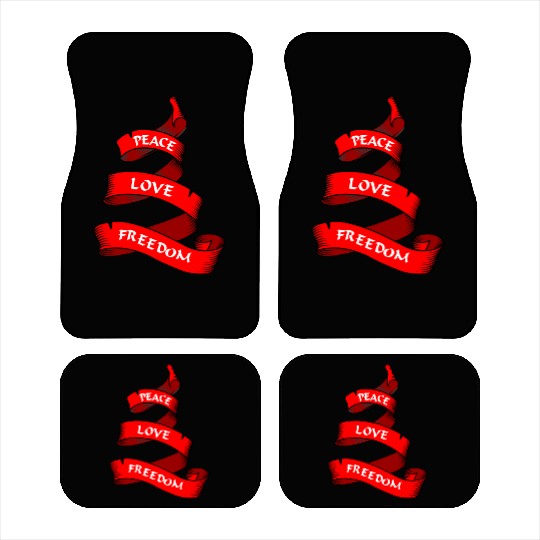 Peace love freedom red Car Mats