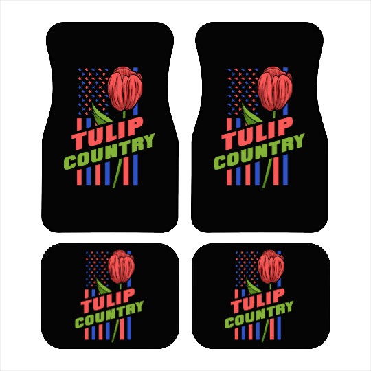 Tulip Gardening Us Flag Tulips Car Mats