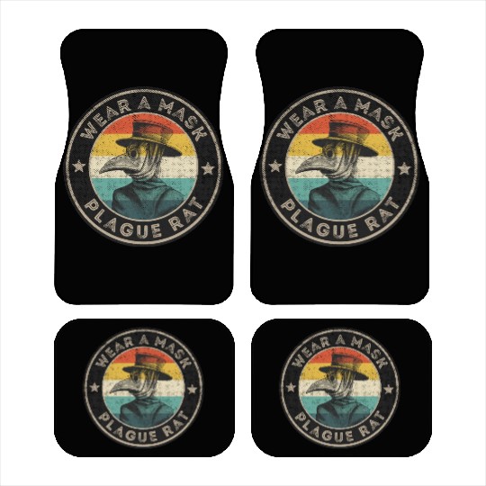 Wear A Mask Plague Doctor Vintage Retro Car Mats