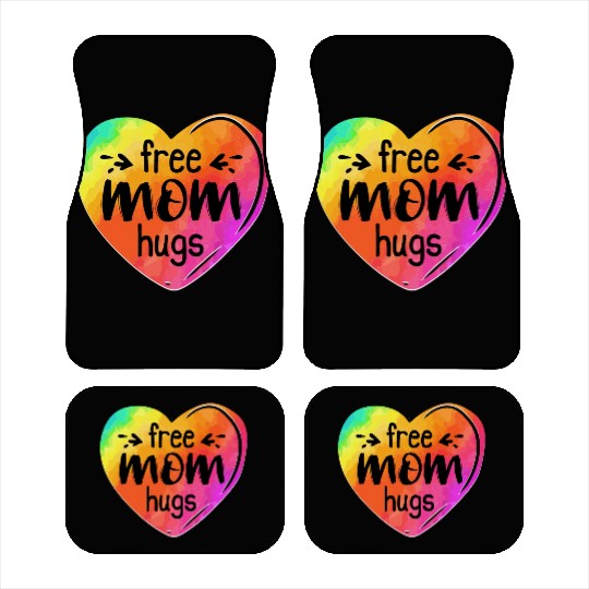 LGBTQIA LGBT Free Mom Hugs Rainbow Heart Gay Pride Car Mats