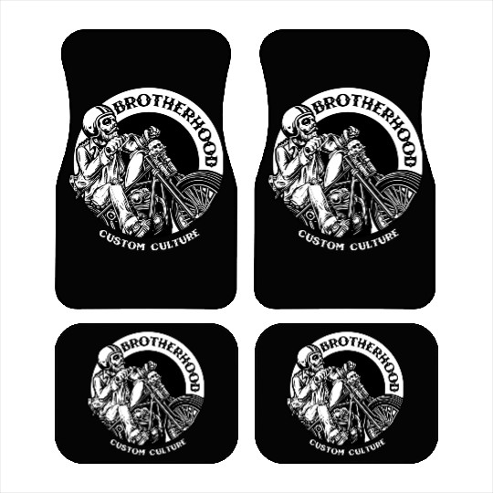 Riding brotherhood culture, skeleton riding a bike Car Mats