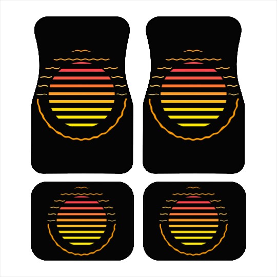 Retro sunset style 80s Car Mats