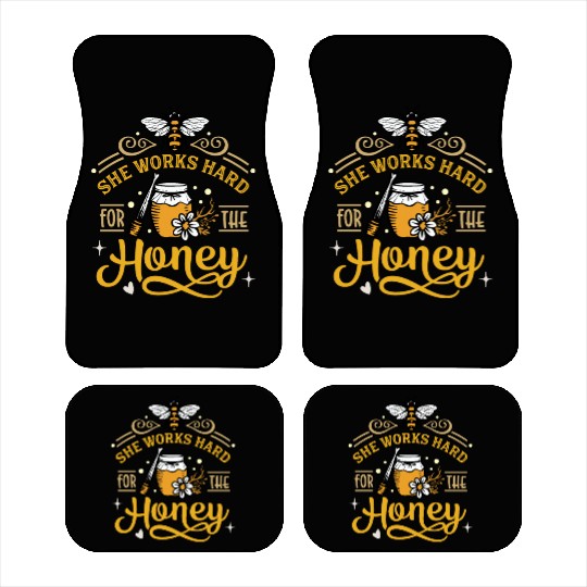 Beekeeper, Bee Hive She Works Hard for the Honey Car Mats