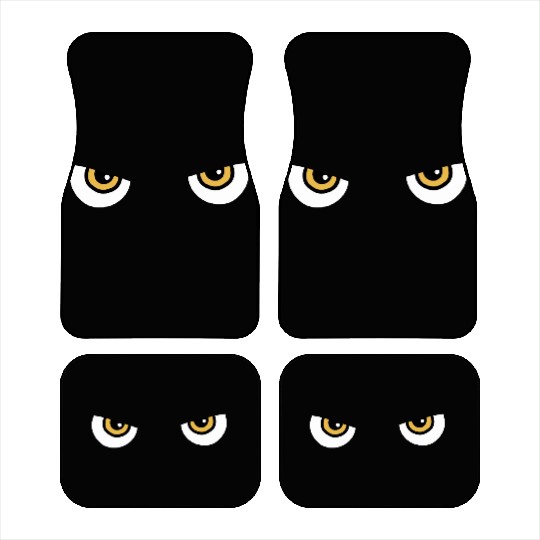 Black Cat Yellow Eyes | Halloween Cat Lovers Gift Car Mats