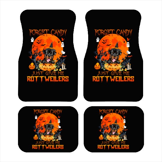 Forget Candy Just Give Me Rottweilers Pumpkin Car Mats