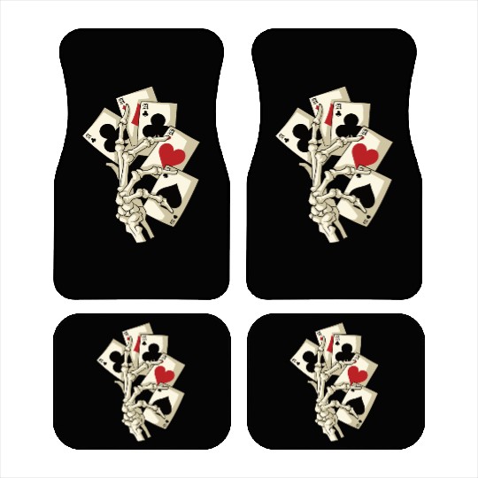 Skeleton Poker Ace Texas Holdem Cards Car Mats