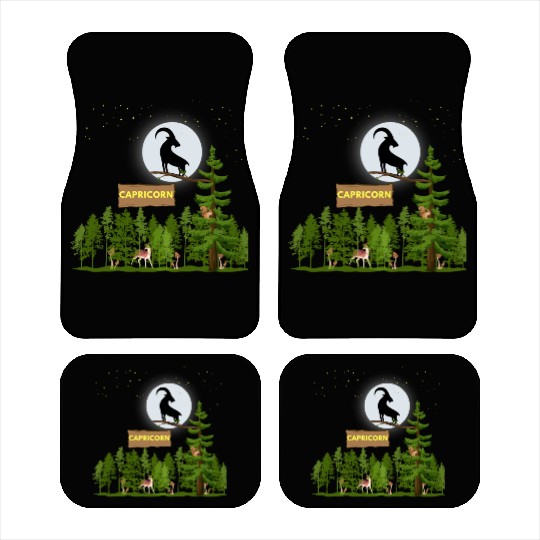 Zodiac Sign Capricorn Astrology Wild Forest Car Mats