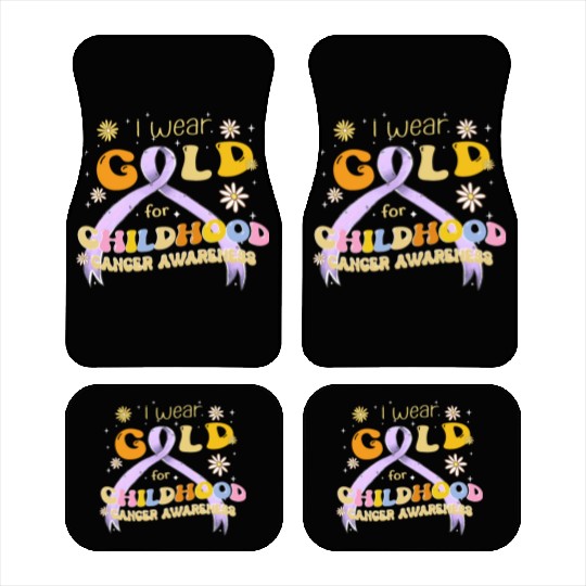 I Wear Gold For Childhood Cancer Awareness Car Mats